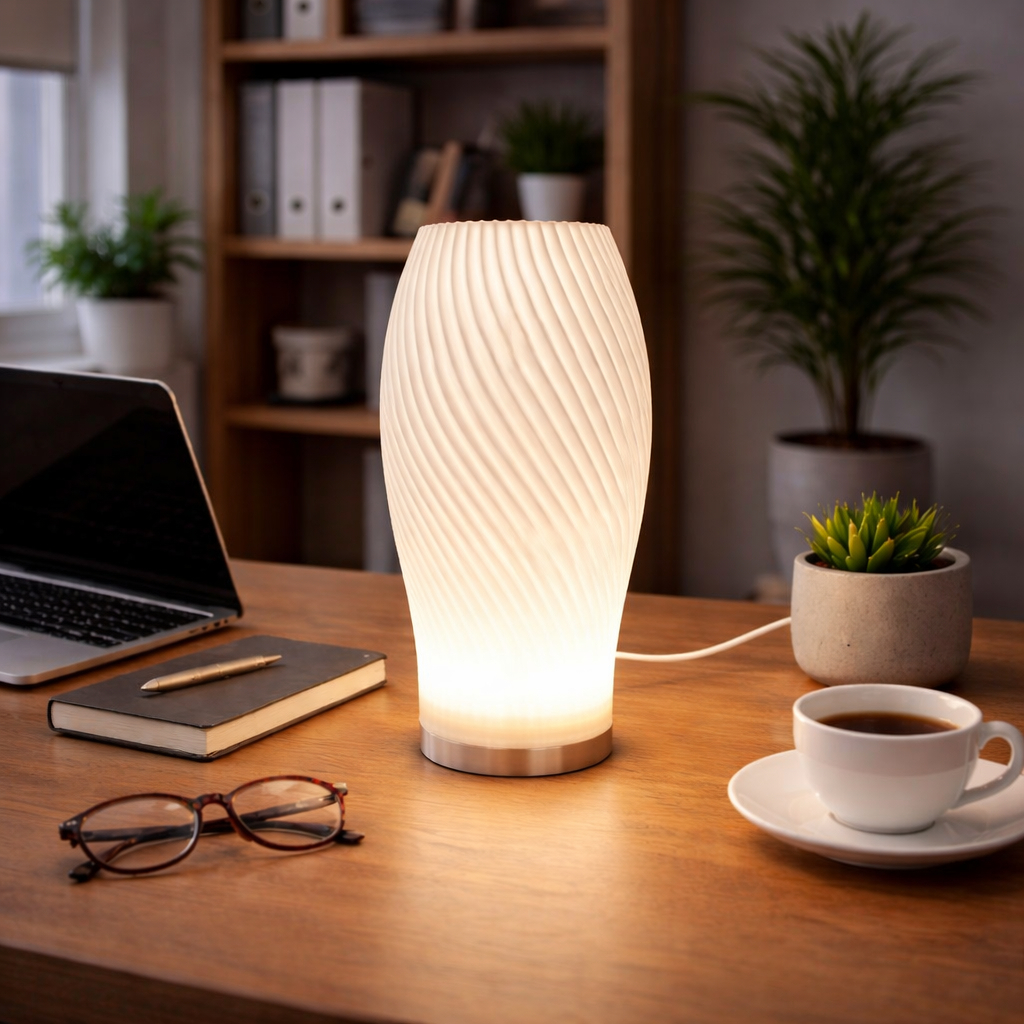 Abajur Luminária LED sofisticado | Abajur para quarto sala e escritório| Abajur de Mesa| Abajur luminária branco