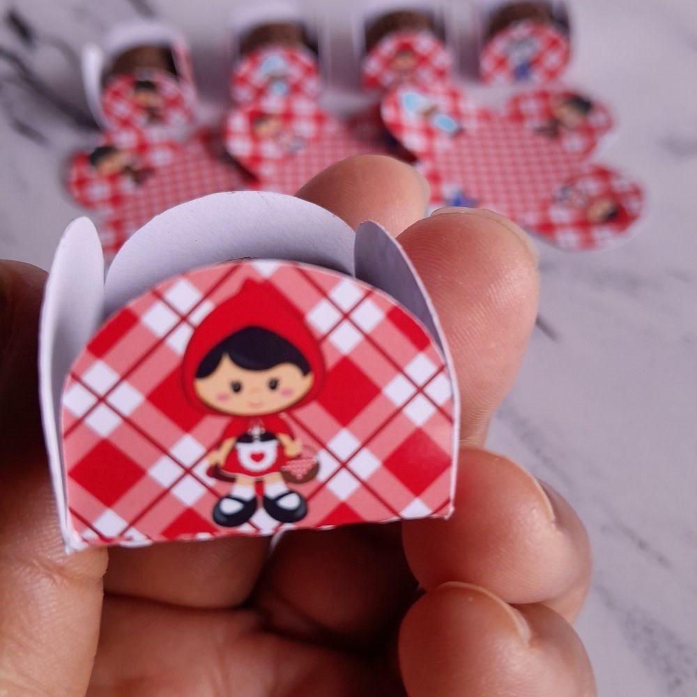 Forminha de doce chapelzinho vermelho personalizada no tema/ lembrancinha de festa/ aniversario