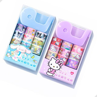 Kit Com 2 Mini WashTape Fita Adesiva Com Dispenser Cortador Cores Sortidas Turma Hello Kitty em Oferta na Shopee