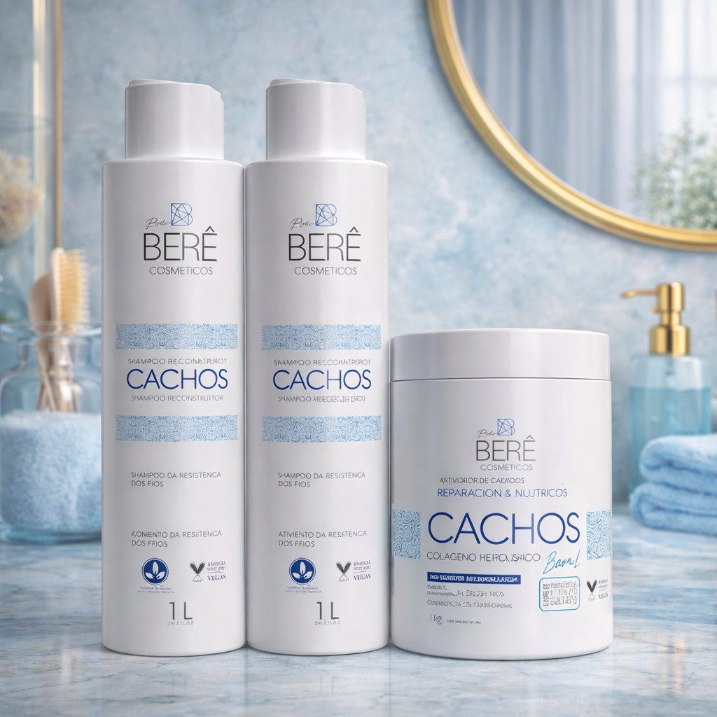 Kit Reconstrução Com Colágeno Hidrolisado Força, Hidratação e Cachos Perfeitos Vegano