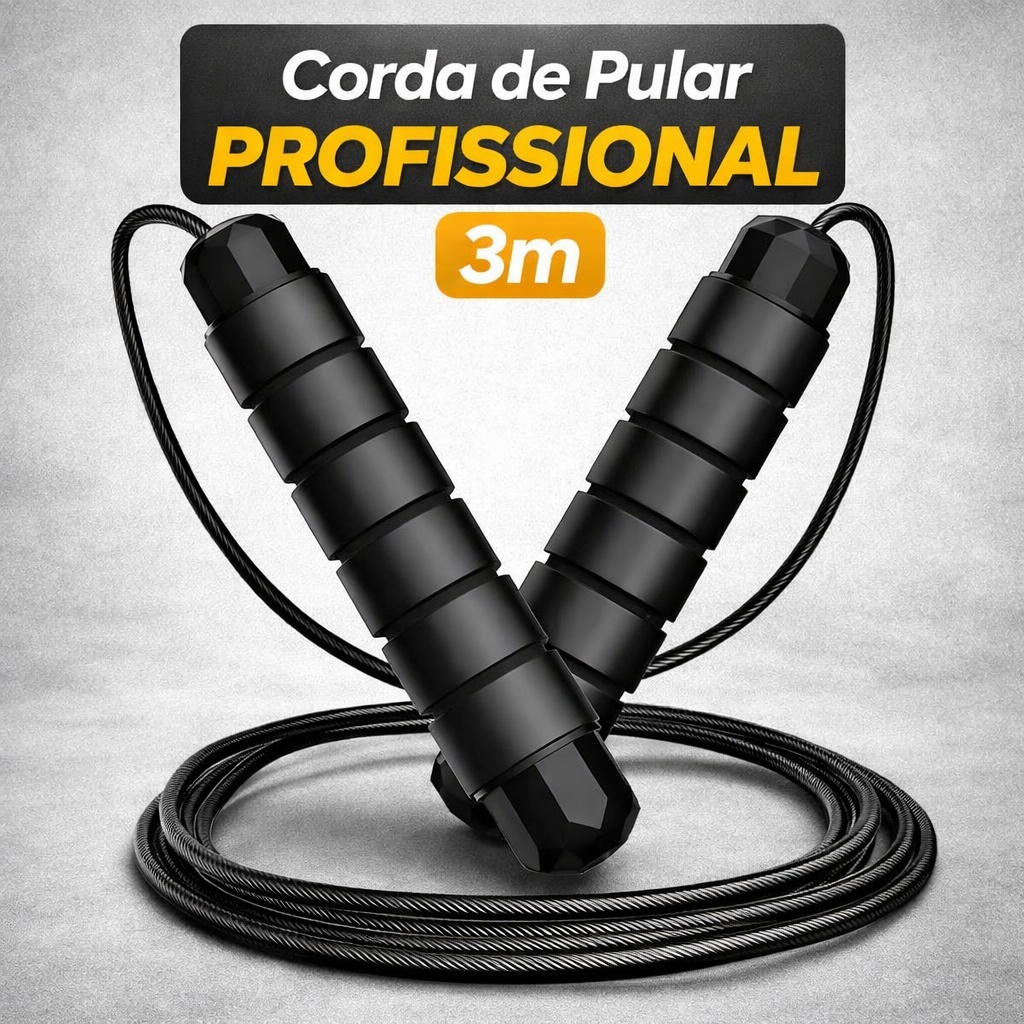 Corda de Pular com Rolamento Profissional Ajustável Speed Alta Velocidade Crossfit Academia Fitness