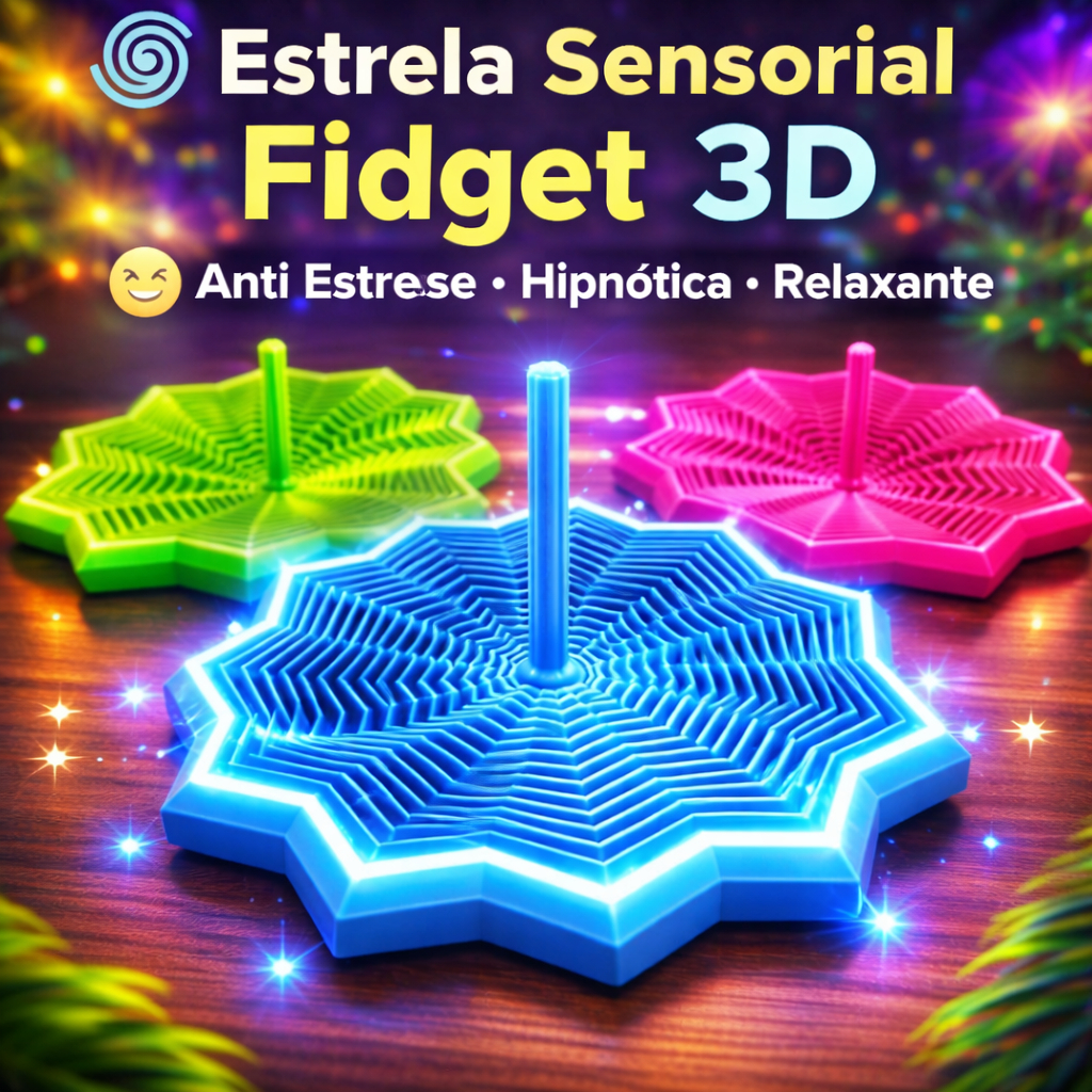 Fidget Toy Estrela Sensorial 3D Expansível melhora ie Anti stress Relaxante Depressão Sensorial Rotativo