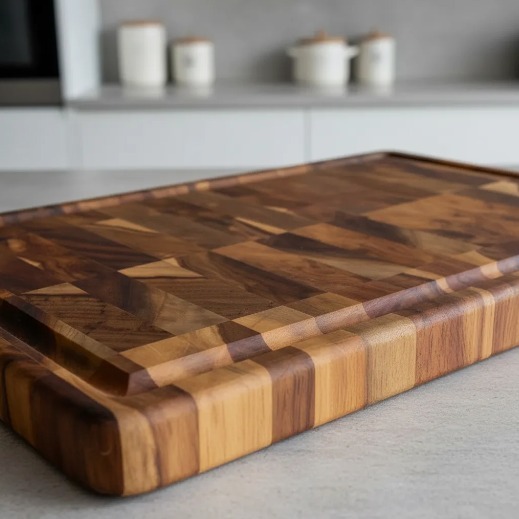 Tabua Churrasco Madeira Teca Invertida 30x20x2 Cm