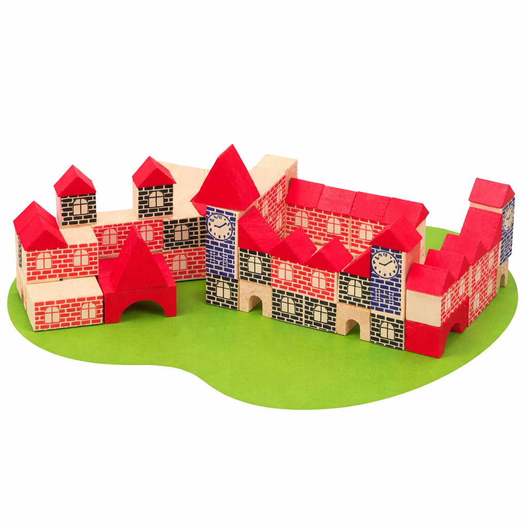 Brincando Engenheiro 120 Peças Xalingo Madeira Infantil Brinquedo Pedagógico Mon