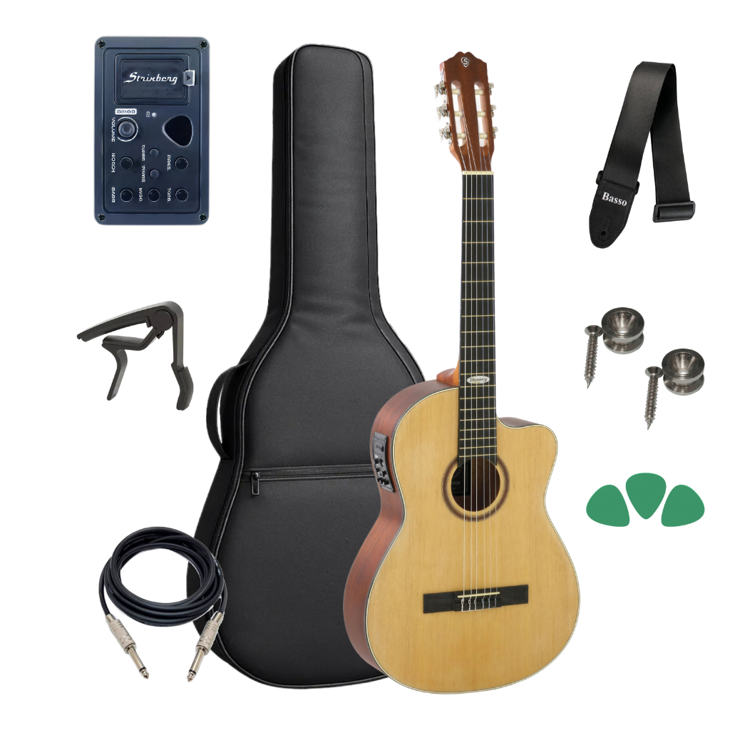 Violao Strinberg Sc200c Ns Fosco Kit Capa Luxo Acessorios