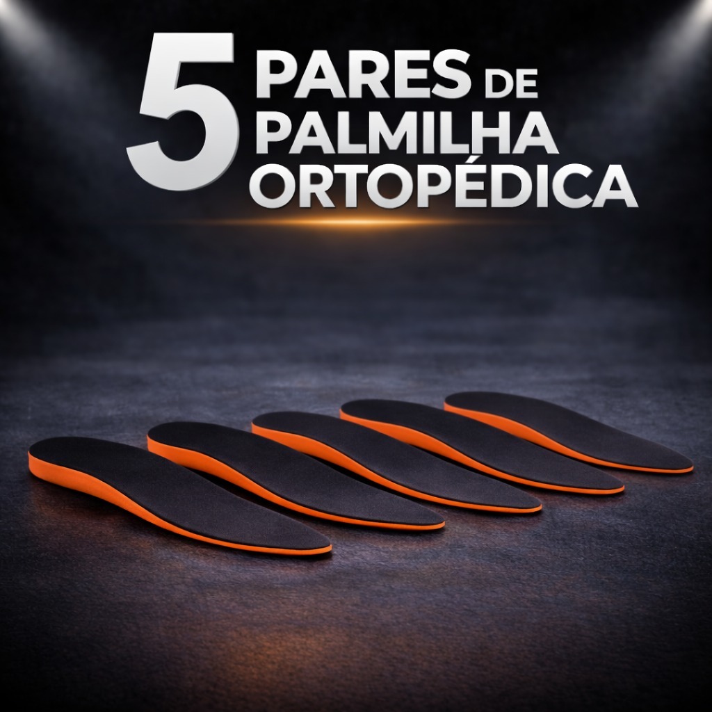 Kit 5 Pares Palmilha Gel Ortopédica Soft Anatómica Premium Antibacteriana Botas Coturno