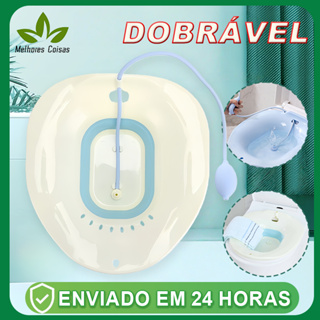 Bacia Para Banho De Assento Dobrável E Higiene Íntima hemorróidas cuidados banheira bacia com flusher em Oferta na Shopee