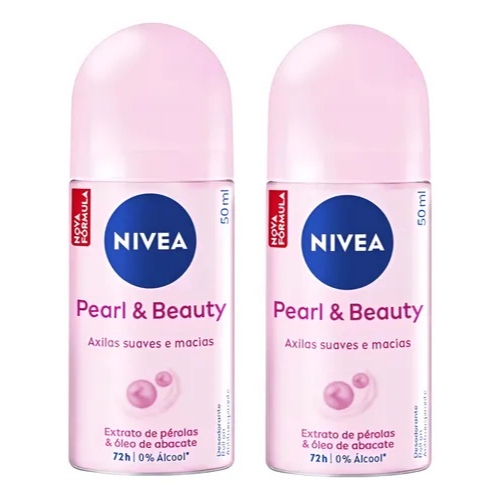 Kit C/ 2 Desodorante Nivea Pearl & Beauty Roll On 50ml promoção