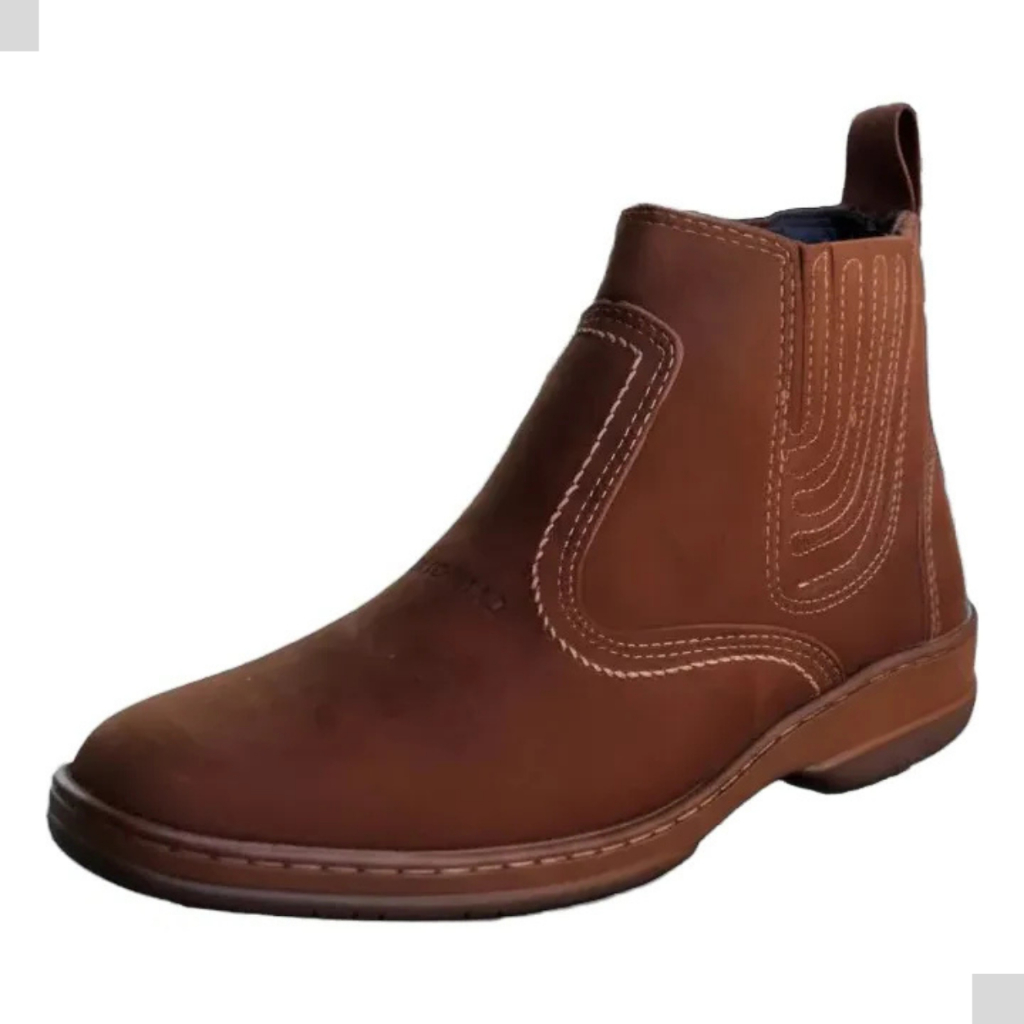 Bota Casual Social Botina Trabalho Passeio Dirigir Cidade Roça Fazenda Botinha Solado Costurado 2520