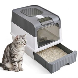 Caixa de Areia Fechada Cleanbox Fechada para Gatos com Pá Higienica Banheiro Duas Portas e Bandeja em Oferta na Shopee