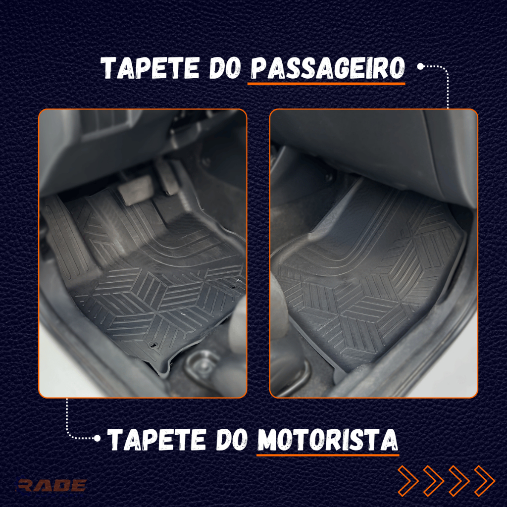 Jogo de Tapete com Borda Elevada Tipo Bandeja Compatível com HR-V 2016 a 2026 Tapete Premium 3D — imagem 2 de 2