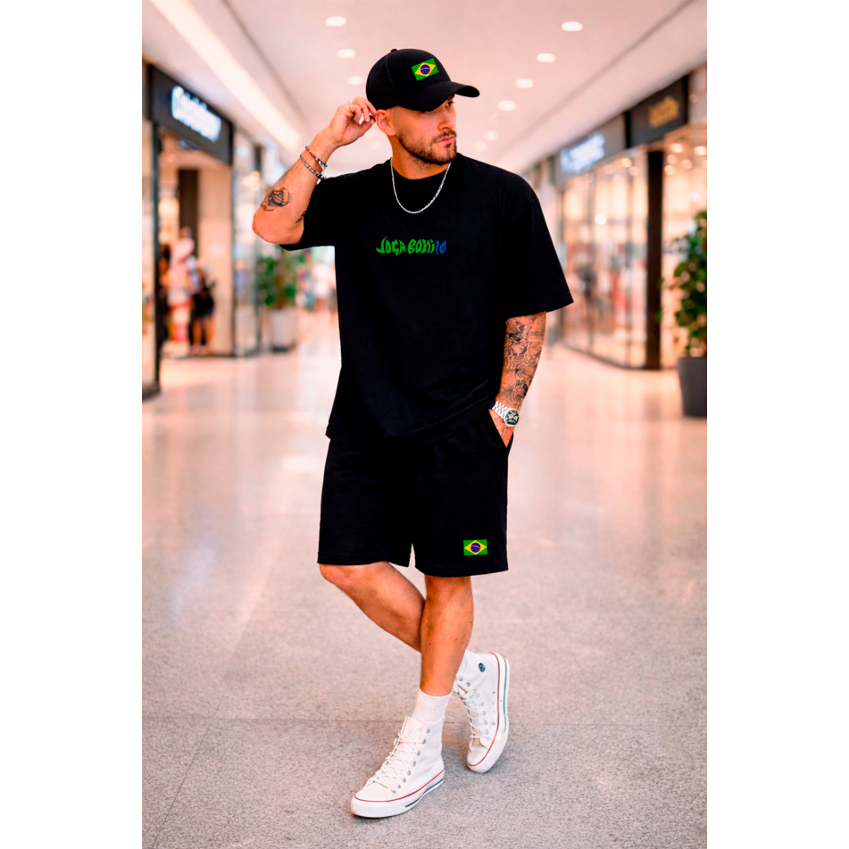 Kit Camiseta Short Boné Brasil Copa 2026 Masculino Casual Streetwear 100% Algodão Tactel xxl hyper