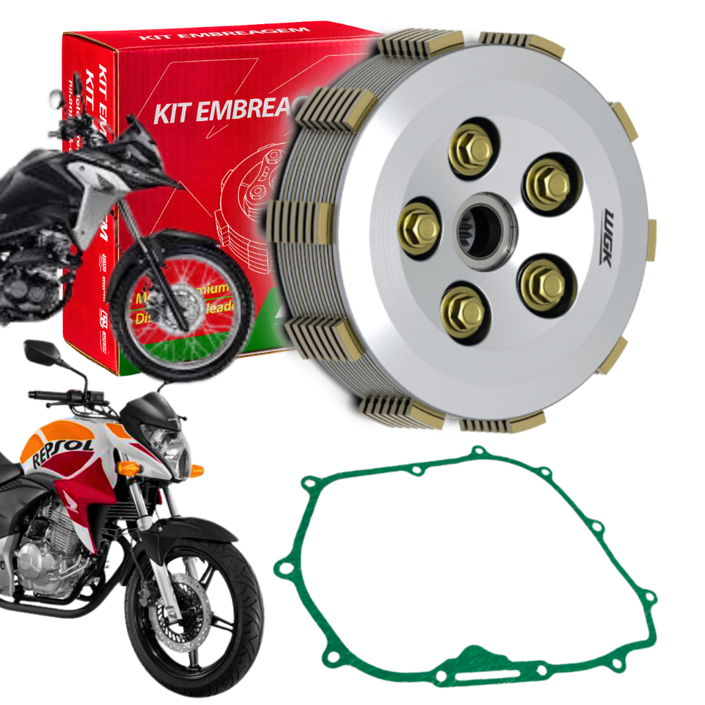 Kit Embreagem Completo + Junta Tampa Direita Honda Cb 300 / Xre 300 - Wgk