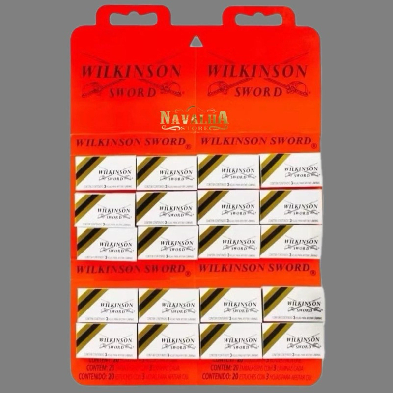 Lâmina de Aço Wilkinson Barbear cartela com 20 ou 10 caixinhas