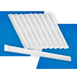 Kit 10 Luminaria led Linear Fit 18w ou 36w 5cm ou 100x6,5cm Branco Frio ou Quente Bivolt Branco ou Preto Seed