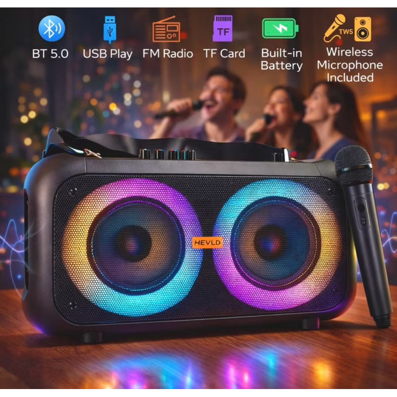 Super Caixa de Som Amplificada Bluetooth FM sd Pendrive Microfone HSY-2401