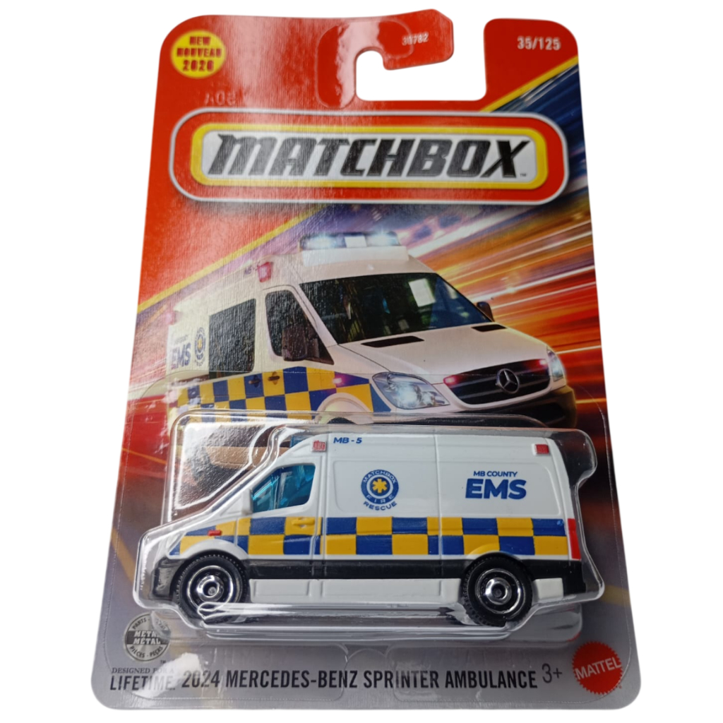 Carrinho Miniatura Matchbox 2024 Mercedes-benz Sprinter Ambulance Jhm32
