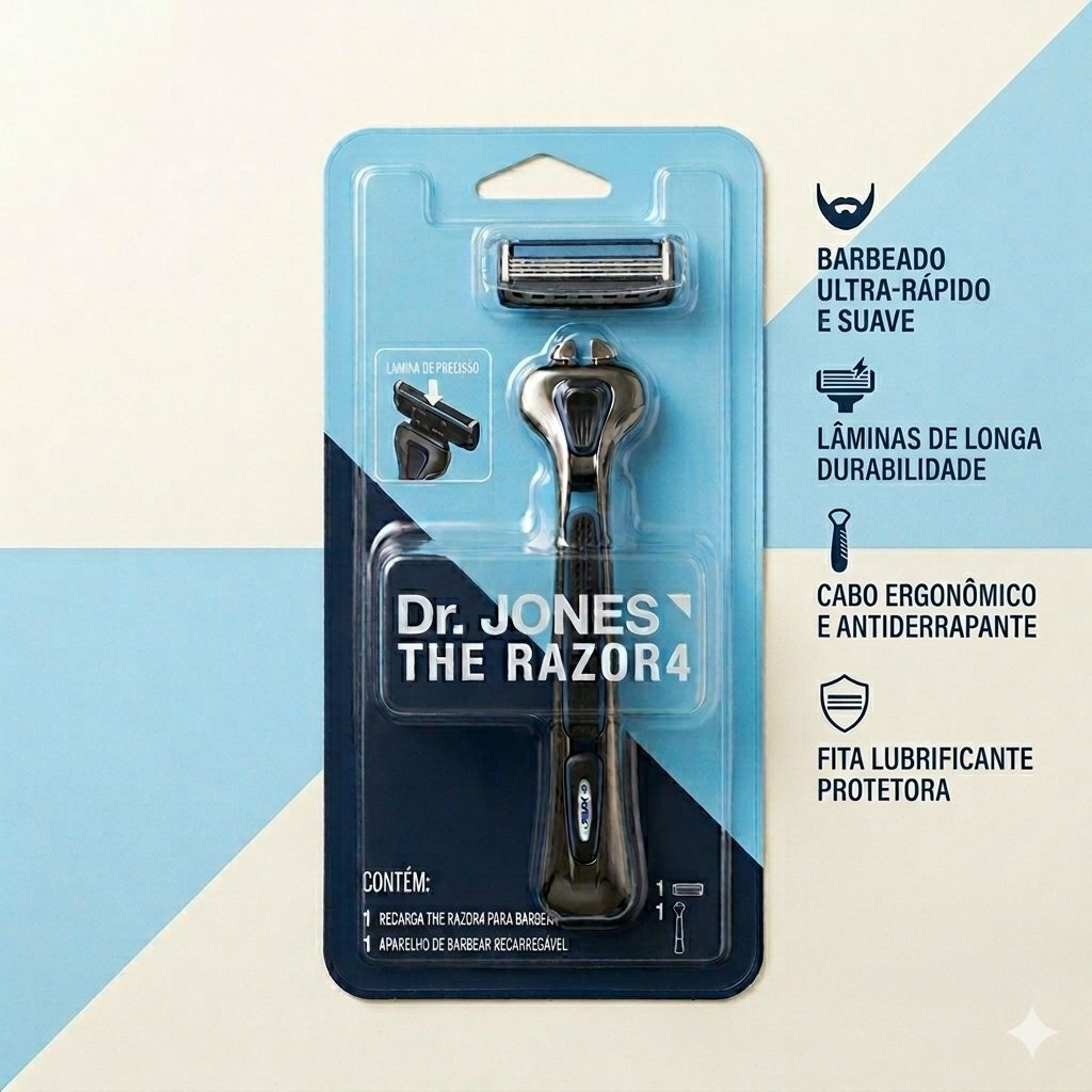 APARELHO BARBEAR DR JONES 4 LAMINAS RAZOR4