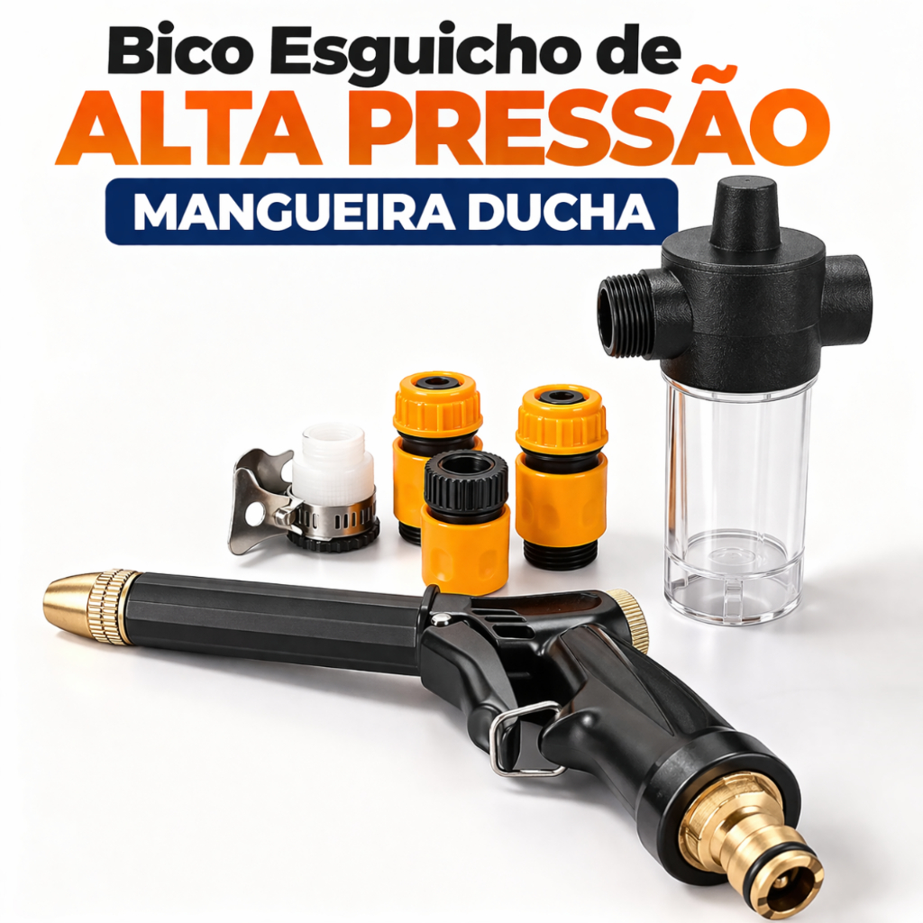Esguicho Mangueira Ducha 6 Formas Jato Bico Alta Pressão Com Armazenamento Espuma Jardinagem Carro LULU