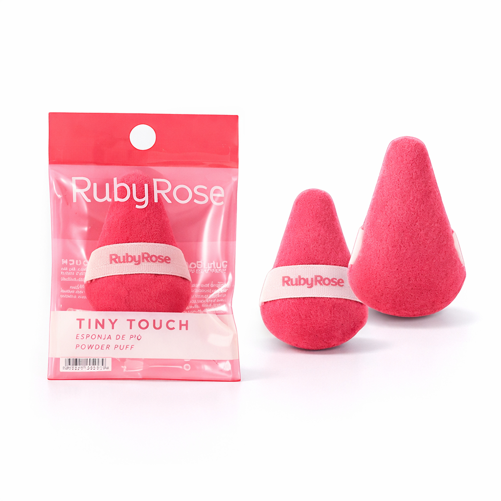 KIT 3 ESPONJAS DE PÓ Powder Puff Tiny Touch 0,99g Ruby Rose