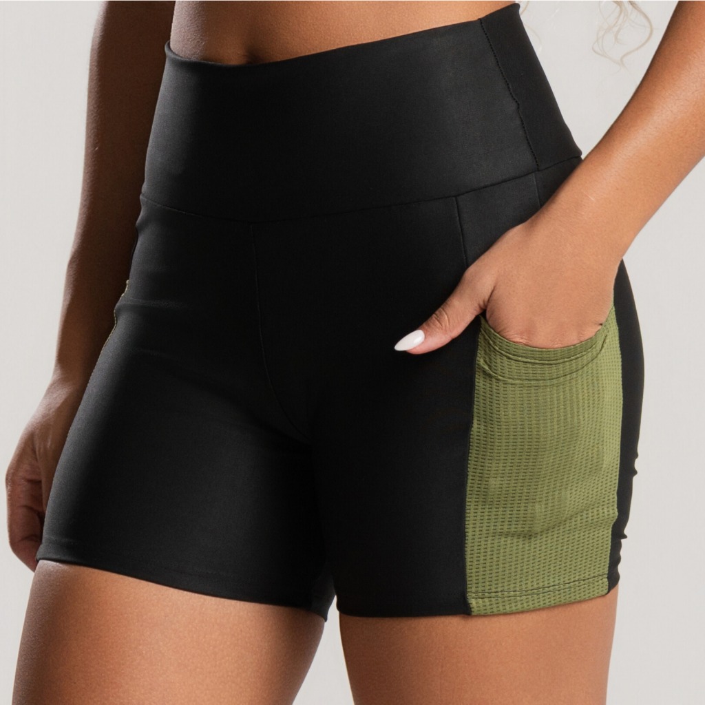 Short Academia Confortável Zero Transparência Fitness Legging Esportiva Treino