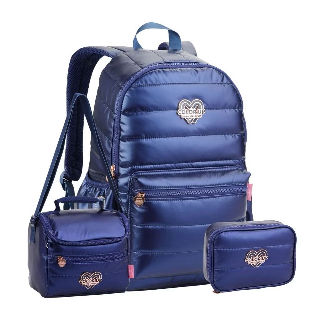 Kit Mochila Escolar Color Up Feminina Mochila Lancheira e Estojo Seanite — imagem 2 de 2