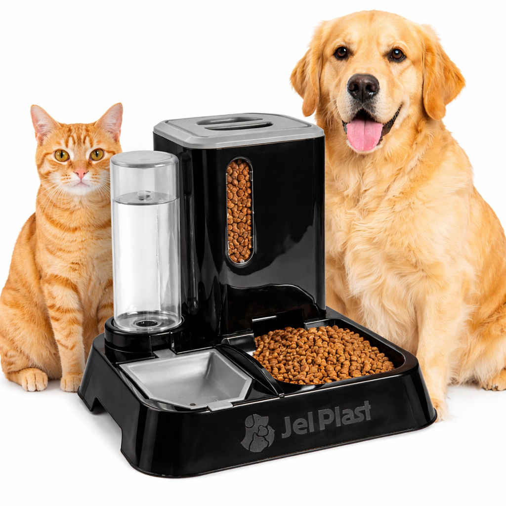 Comedouro e Bebedouro Automático Pet 2 em 1 Dispenser de Ração e Água 1L para Cachorro e Gato