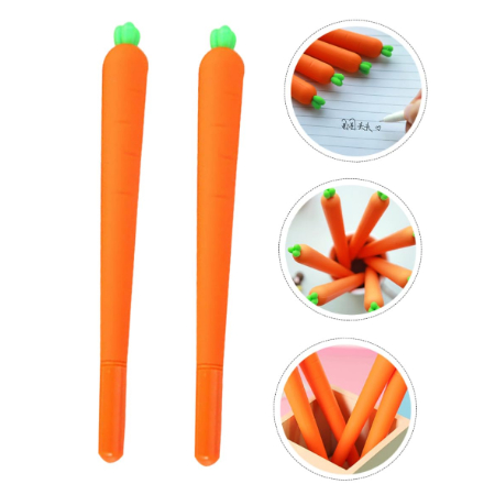 Caneta em Gel Temática Cenoura - Kits de 4/8/12 - Papelaria Kawaii e Material Escolar