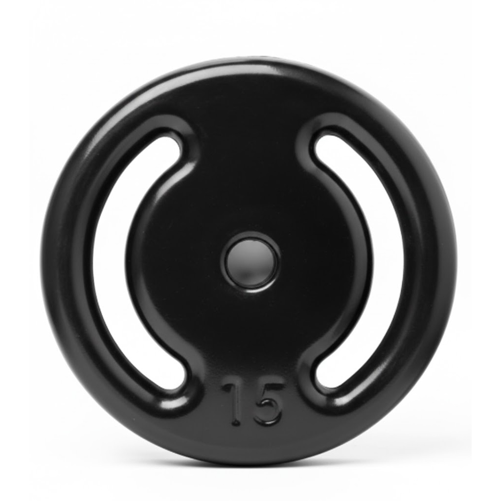 ANILHA 15KG FERRO EMBORRACHADO PESO ACADEMIA MUSCULAÇÃO BARRA FITNESS TREINO FUNCIONAL PILATES FISIOTERAPIA PRET