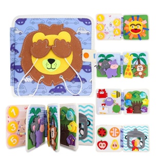 Livro Sensorial Montessori de Feltro Brinquedo Tabuleiro 5 Páginas Educativo Busy Board Para Bebê em Oferta na Shopee