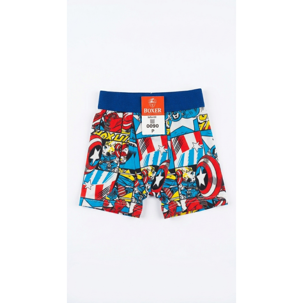 Kit 3 Cueca Boxer Infantil Menino Premium Homem Aranha e Heróis