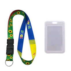 Chaveiro Cordão Dupla Face Girassol E Tdah + Porta Crachá