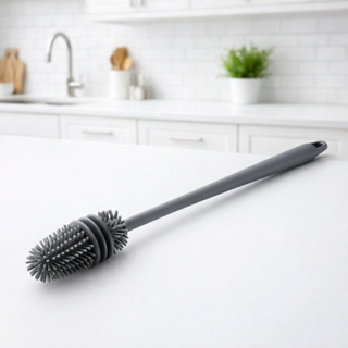 Escova De Silicone Para Lavar Garrafa Mamadeira Copo Taça Cozinha Limpeza Multiuso Com Cabo em Oferta na Shopee