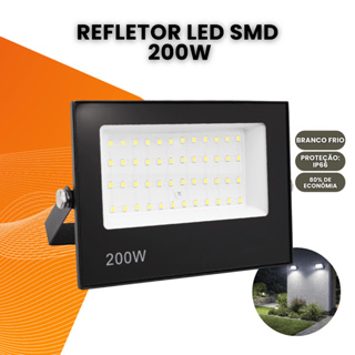 Refletor Led Holofote 200w Ip66 Bivolt Branco Frio em Oferta na Shopee