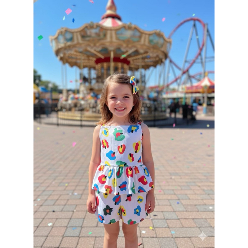 Conjunto Infantil Feminino Estampado – Estilo e Conforto para o Verão!