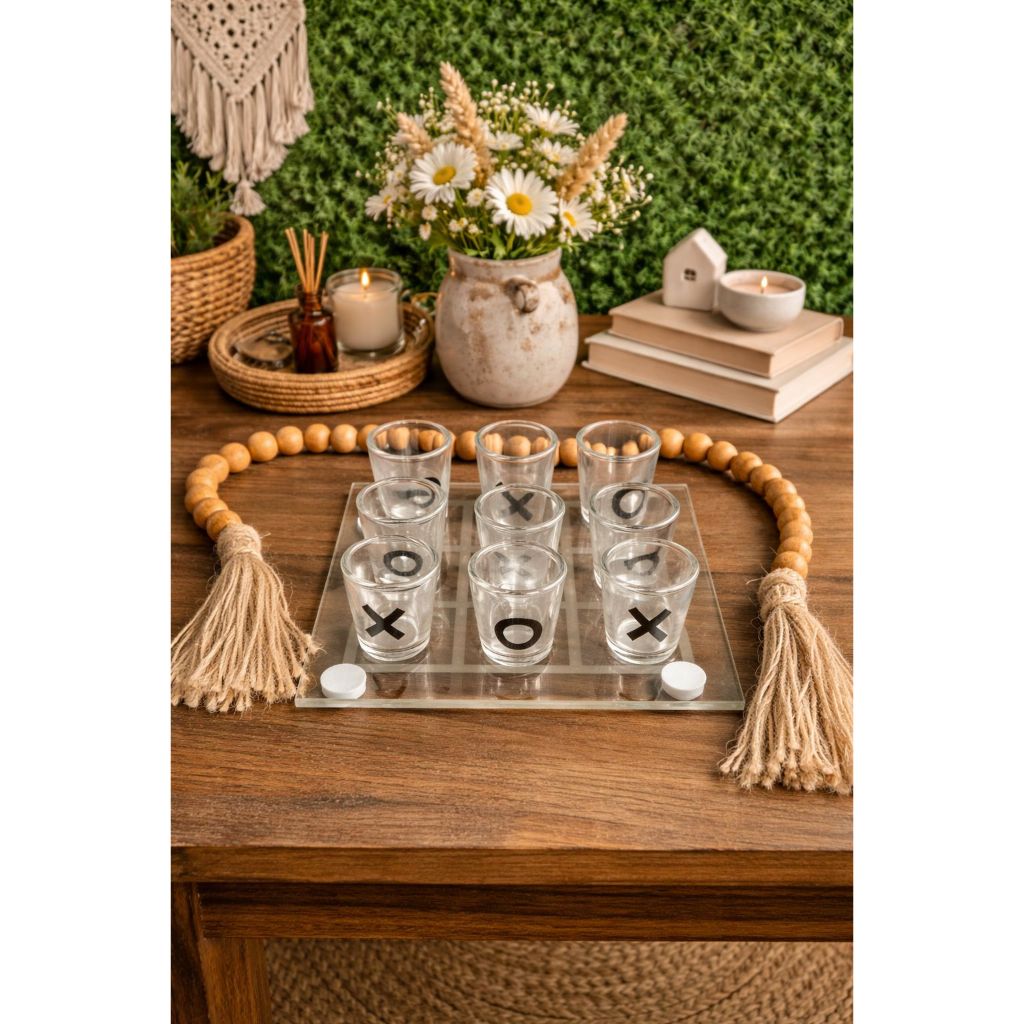 Jogo da Velha Drinks com Tabuleiro e 9 Copos Shot
