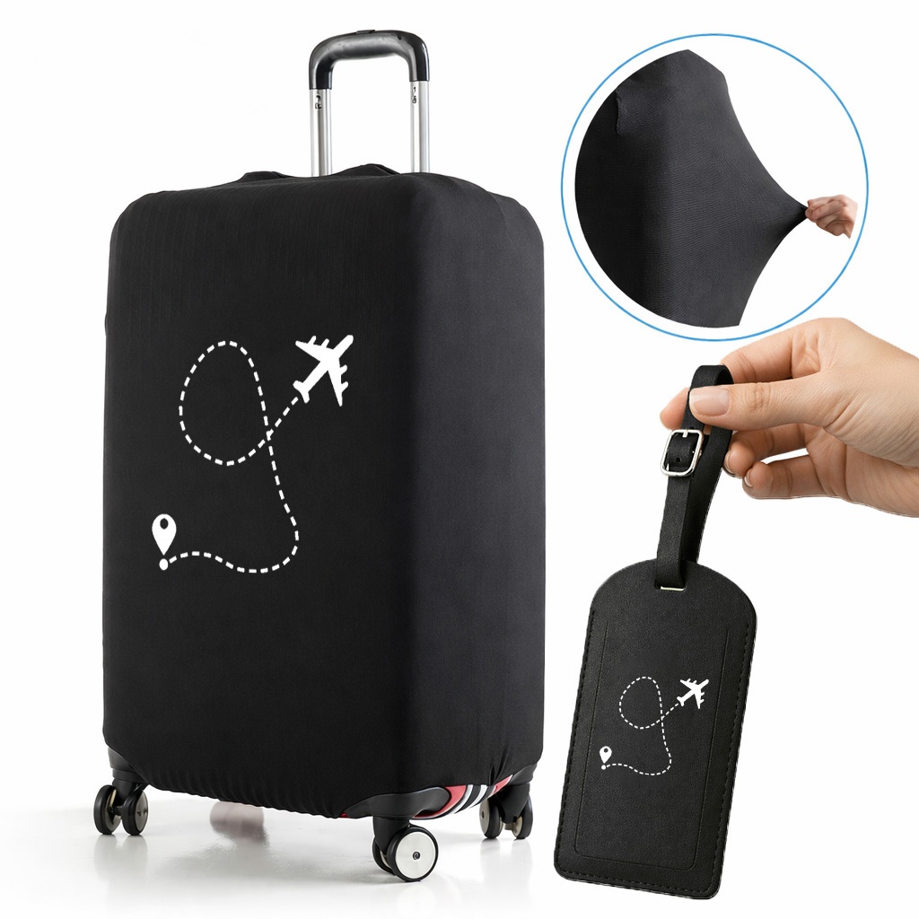 Capa de Mala Estampada Tecido Canelado de 8 a 23 KG Bagagem Elástica Para Viagem Protetora - Aviao
