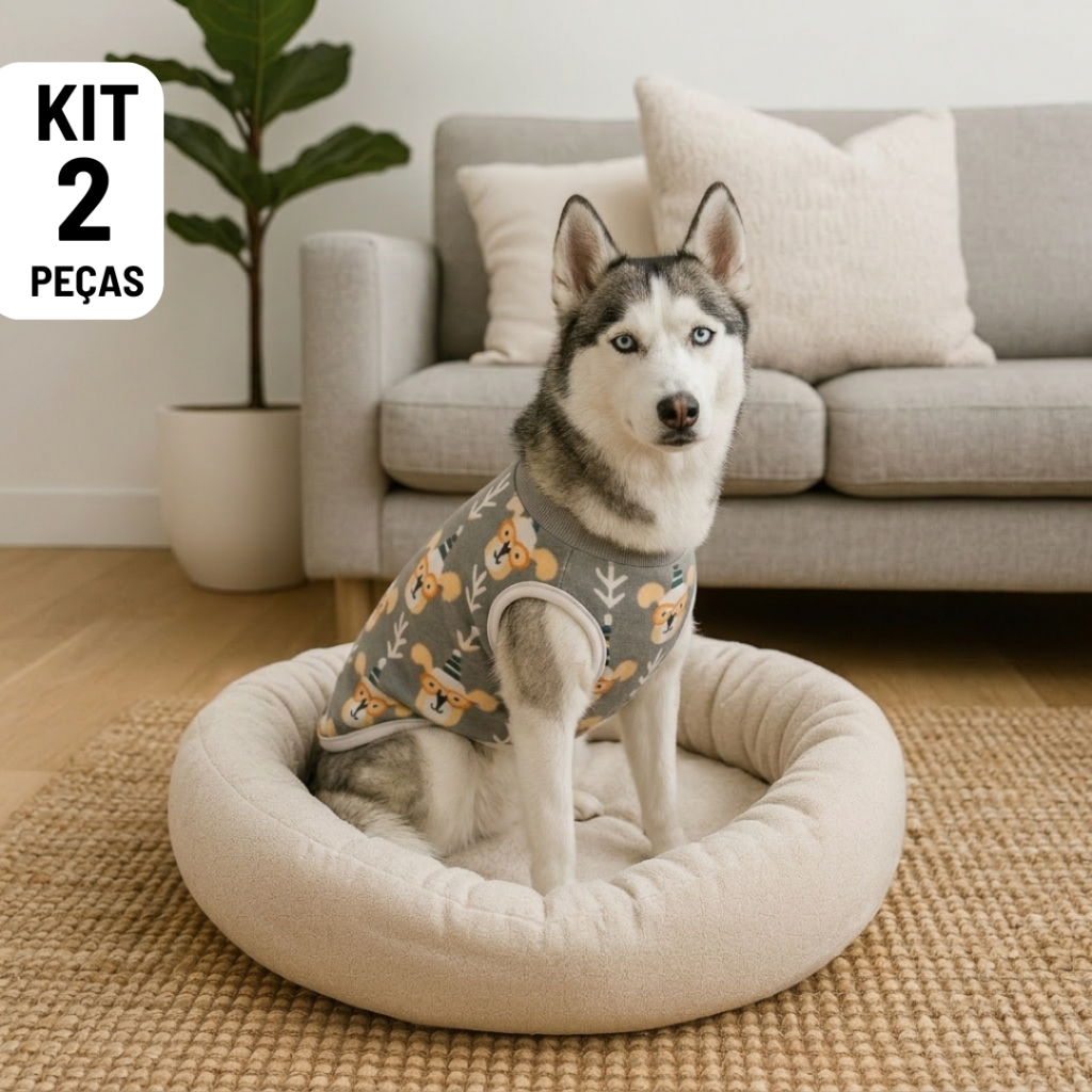 Kit 2 Roupa para Pet Cachorros Cães Porte Grande Sortido em fleece Macia e confortavel