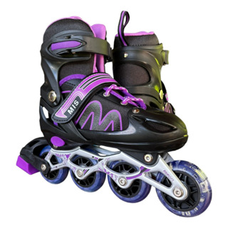 Patins roller inlline preto com roxo em Oferta na Shopee