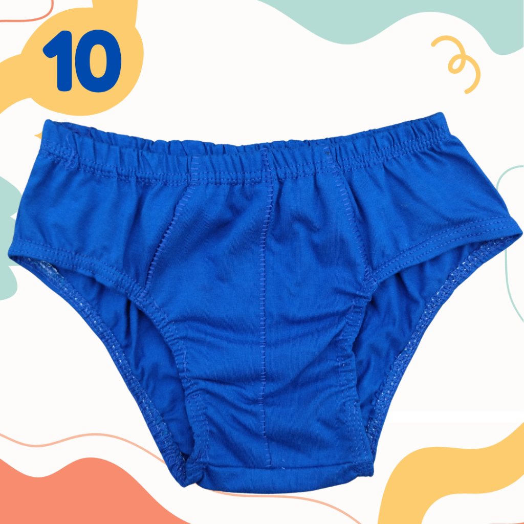 Kit 10 Cuecas Infantil Menino Criança 100 % Algodão Slip Super Macia e Confortavel Para o Dia a Dia