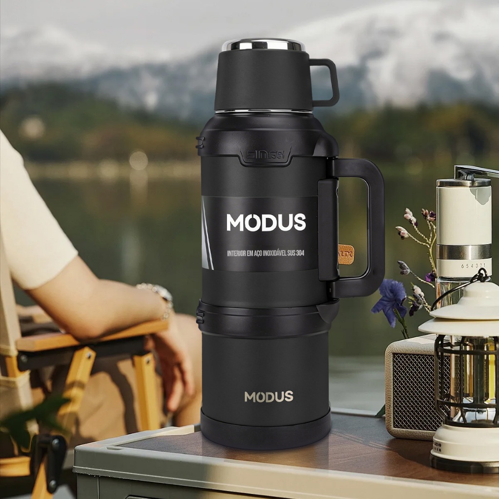 MODUS Garrafa Térmica 3,6 Litros Quente Frio Com Aço Inoxidável Isolamento Térmico · foto 2