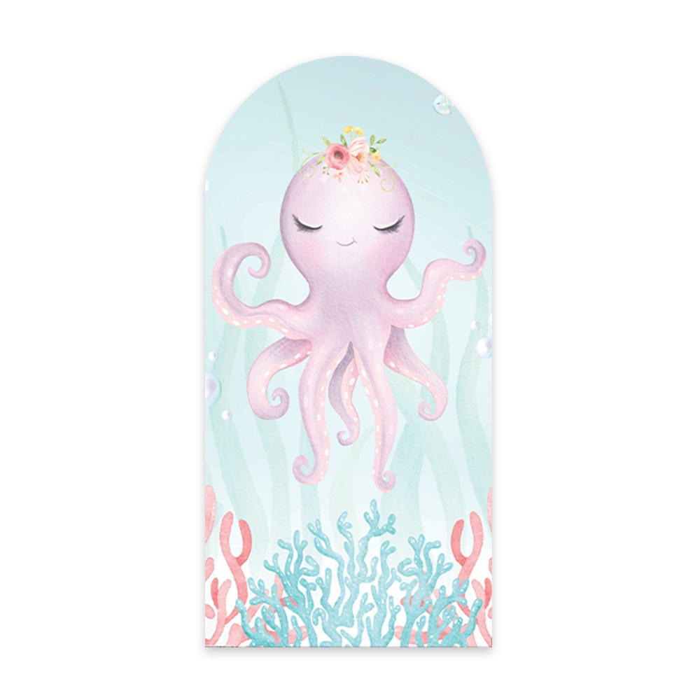 Detalhes do Capas Para Painéis e Cilindros Tema Fundo do Mar Festa Infantil Decoração Sublimadas Oceano Mar