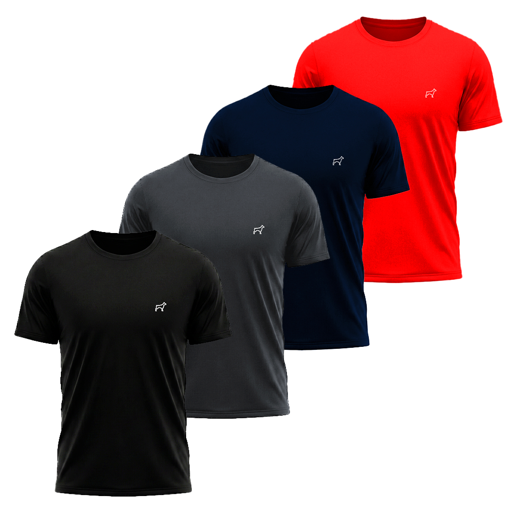 Kit 4 Camisa Dry Fit Parvori Treino Corrida Masculina Academia