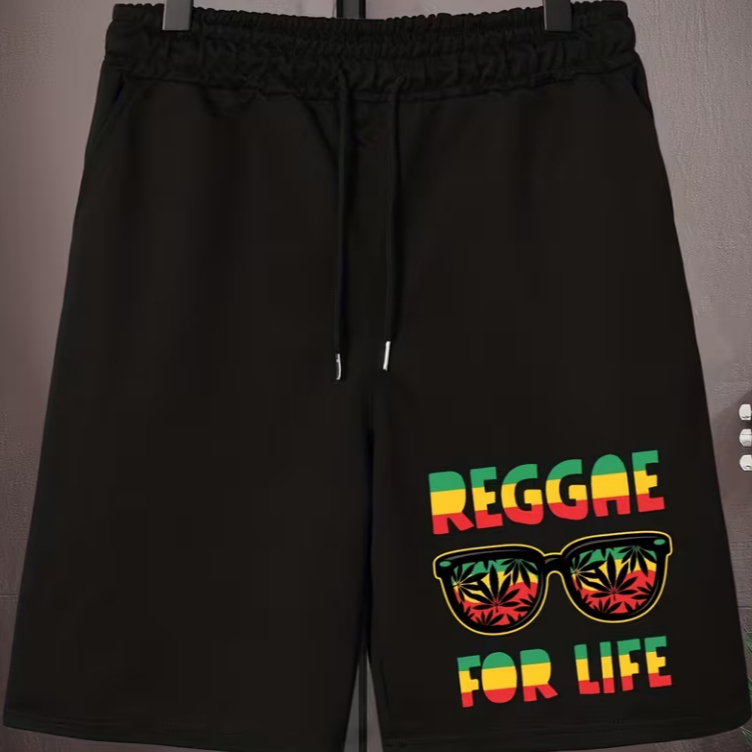 Bermuda Short Masculino Moletinho Estampada Confortavel Casual Passeio Academia Reggae Good Vibes
