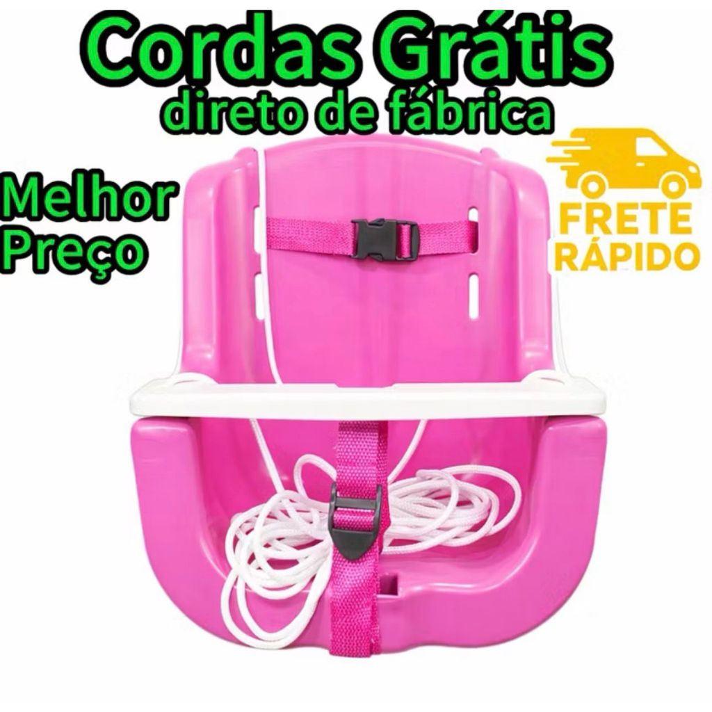 Balanço Plástico Infantil ROSA bebe casa apartamento sitio parque laser