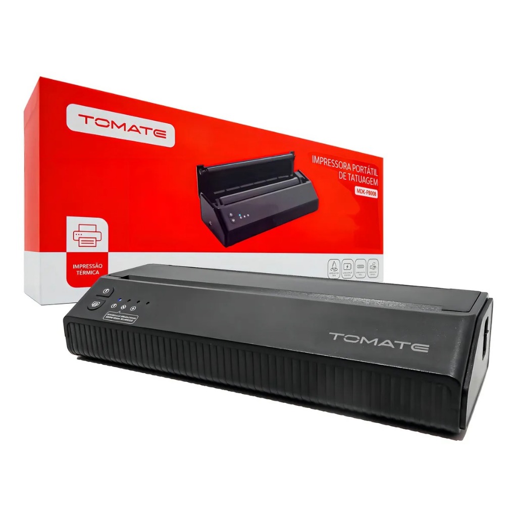 Impressora Térmica Portátil Tatuagem Decalque Bluetooth Usb Tomate MDK-P8008