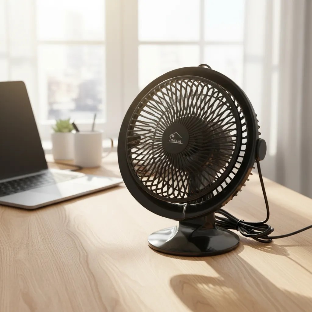 Mini Ventilador De Mesa Portátil Usb Silencioso Recarregável 17,5cm 25cm - Unicasa