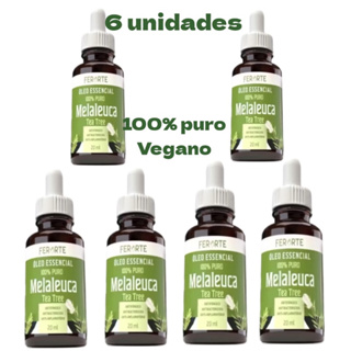 kit 6 óleos essenciais de Melaleuca tea tree 100% puro e vegano 20 ml combate micose,cuidados intimos em Oferta na Shopee