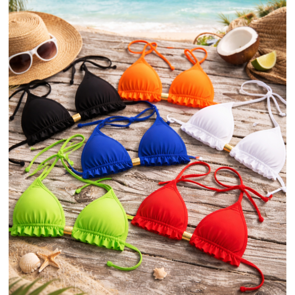 Biquini Feminino parte de cima com Bojo Busto Feminino Praia Verão Bikini Tendencia