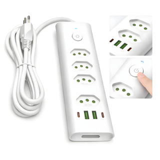 Extenção bivolt  20a Elétrica Filtro De Linha 20 Amperes Usb E Tipo-C 2 metros